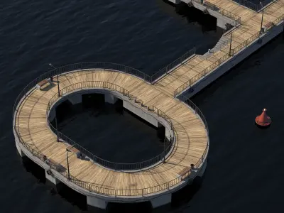 Marina for boats  2022 3D model