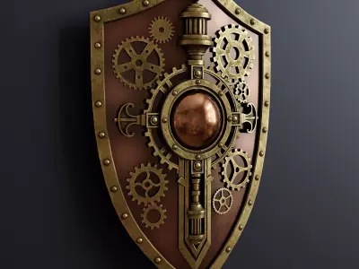 Steampunk melee weapon set 3D model