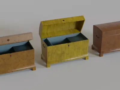 19th Century Chest Biedermeier Style for Blender Low-poly 3D model
