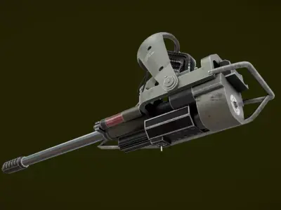 Helicopter Gun Low-poly 3D model