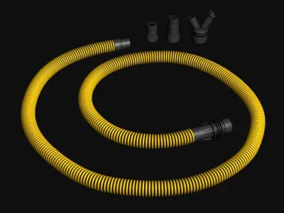 Industrial vacuum cleaner hose 3D model