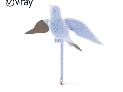 Metallic Bird Sculpture Model Pack for Creative Projects Low-poly 3D model