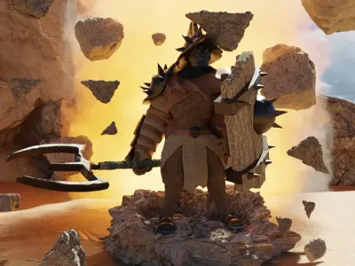 Reptilian Gladiator Free 3D model