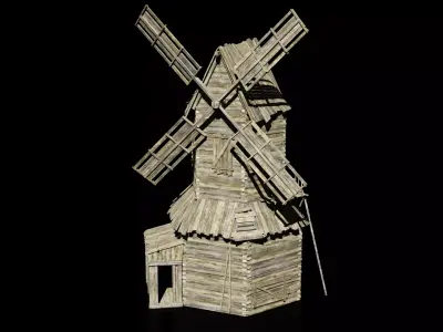 mill windmill Low-poly 3D model