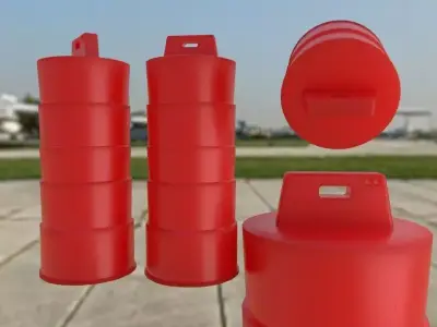 Traffic Road Barrel Free 3D model