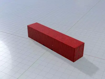 Cargo Container traffic red 40ft Low-poly 3D model