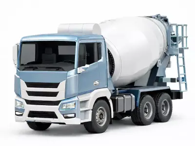 Generic Concrete Mixer Truck Construction Cement Transport 01 3D model