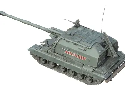 2S19 Msta-S tank Low-poly 3D model
