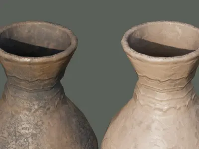 Ceramic Antique Vase ancient dirty earthenware Low-poly 3D model