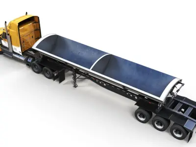 International LoneStar sidedump road train Low-poly 3D model