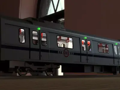 DMRC BOMBARDIER Metro Coach Low-poly 3D model