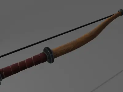 Medieval Bow - lowpoly game asset 3D model