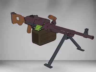 Soviet PKM Low-poly 3D model