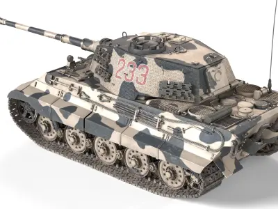 Tiger II German Tank Low-poly 3D model