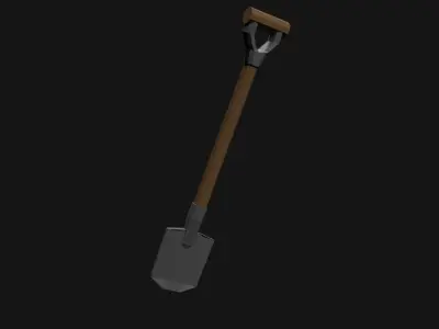 Lowpoly Shovel Low-poly 3D model