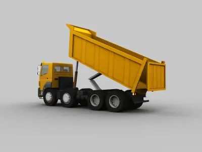 Lowpoly Dumper Truck Low-poly 3D model