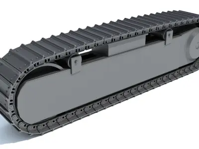 Bulldozer Excavator Track 3D model by 3D-Horse