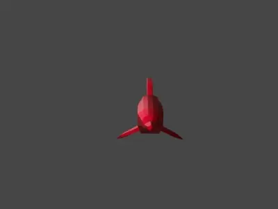 Six different colored Low Poly dolphins in Blender 3D  Low-poly 3D model