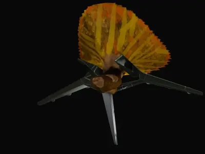 Fluing fly agaric and Fox  Free low-poly 3D model