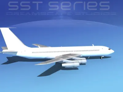 Boeing 707-320 SS Unmarked 1 3D model