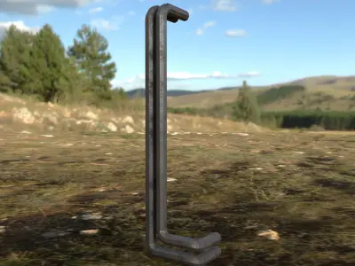 Industrial 3 Pipes  Low-poly 3D model Low-poly 3D model