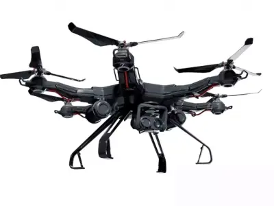 Multi rotor unmanned aerial vehicle Low-poly 3D model