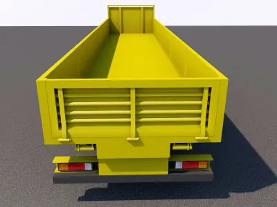 Trailers truck with flatbed trailer Low-poly 3D model