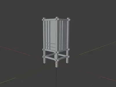 Traditional Japanese lantern Free 3D model