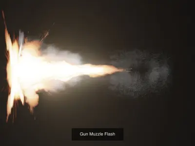 3D Muzzle Flash pack for guns 3D Model Collection