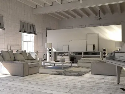 Jazzy Loft Octane Render 3D model