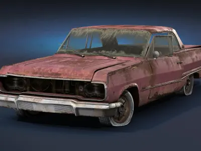 Rusty Retro Cars Collection 3D model
