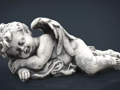 Angel statue of sleeping Low-poly 3D model