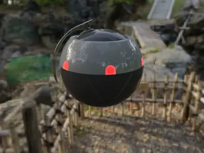 Scifi Frag Grenade  Low-poly 3D model
