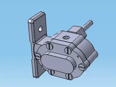 Gear oilpump Low-poly 3D model