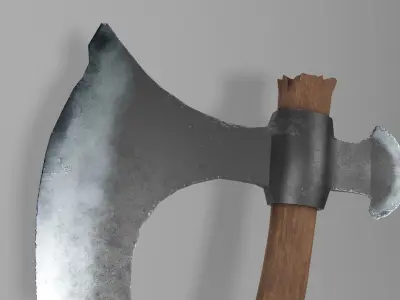 Battle Axe Low-poly 3D model 18