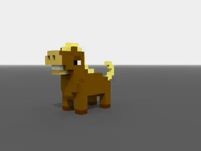 Voxel Horse  Low-poly 3D model
