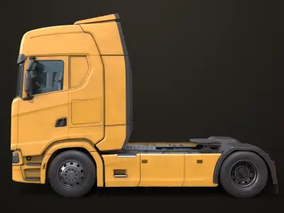 Heavy Truck Chassis 06 Generic Yellow All PBR Unity UE Textures 3D model
