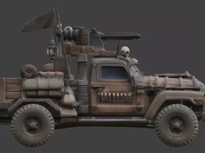 Elite Outlaw Battle Truck 3D Model Low-poly 3D model