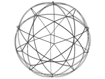 Wireframe Shape Spherical Pentakis Dodecahedron 3D print model