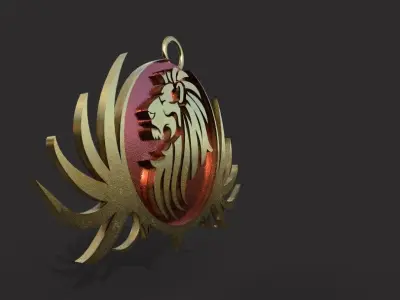  lion pendant 3D print model Low-poly 3D model purchase