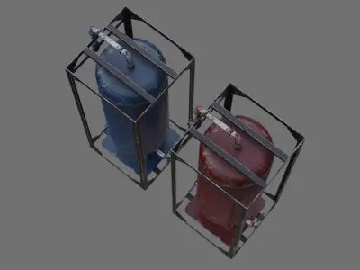 Oil Storage 1D Low-poly 3D model