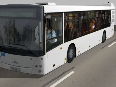 Maz-203 bus Low-poly 3D model