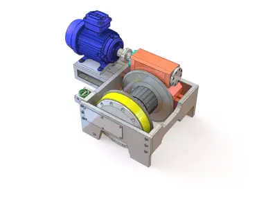 Mechanical Winch-  Industrial Treuil- High 3D Model -SolidWorks- 3D model