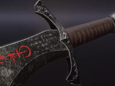 Black Dagger Low-poly 3D model