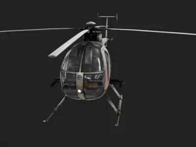 Hughes OH-6 Low-poly 3D model