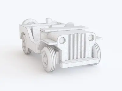Wooden toy car 05 3D model