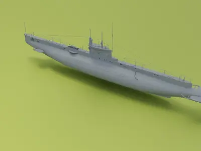 HMS E Class - Submarines Low-poly 3D model