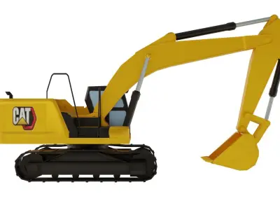 Excavator CAT 320 Lowpoly Low-poly 3D model