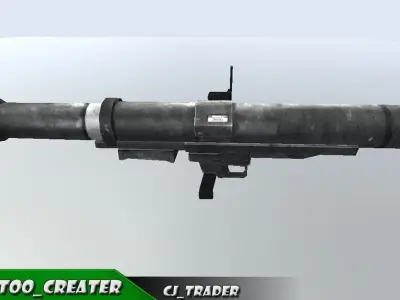 Rocket launcher military low poly 3d model Low-poly 3D model