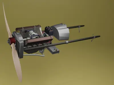 Hispano-Suiza-8 Engine 3D model